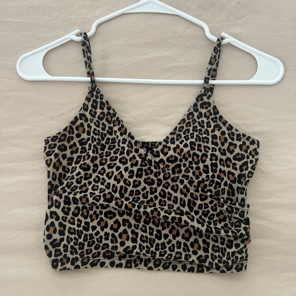 H&M Leopard Print V-Neck Cami - Tan & Black